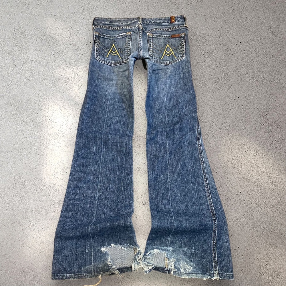 7 For All Mankind Blue Boot Cut Jeans